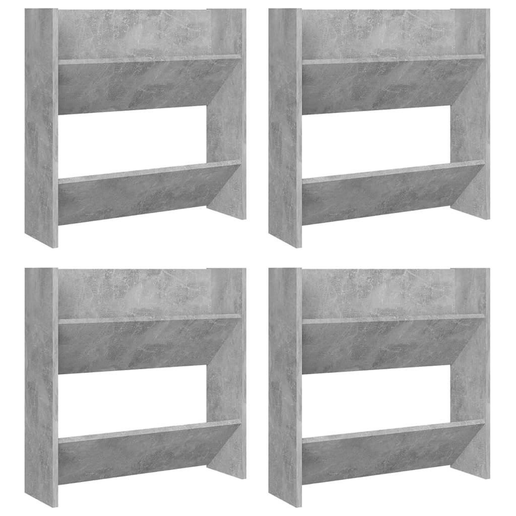 Armoires à chaussures murales Vidaxl 4 PCS 60x18x60 cm Prix en béton en bois transformé