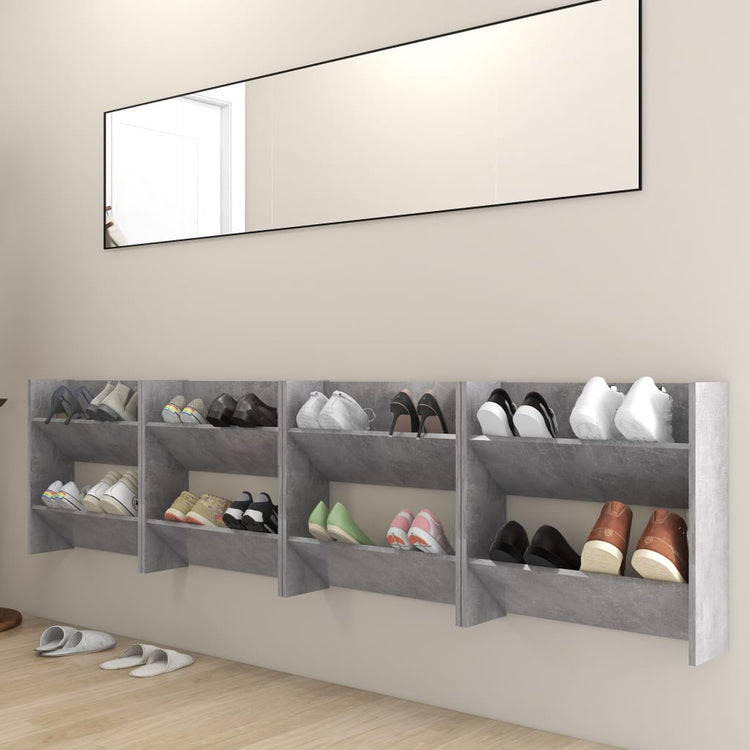 Armoires à chaussures murales Vidaxl 4 PCS 60x18x60 cm Prix en béton en bois transformé