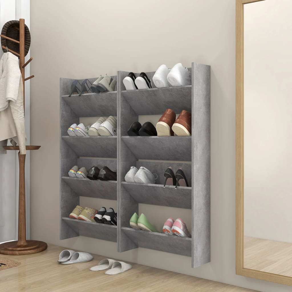 Armoires à chaussures murales Vidaxl 4 PCS 60x18x60 cm Prix en béton en bois transformé