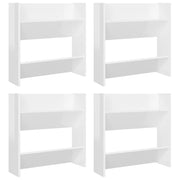 Armoires à chaussures murales vidaxl 4 ST 60x18x60 cm Bois de bois de haut niveau blanc - afbeelding 2