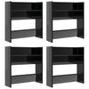 Armoires à chaussures murales vidaxl 4 ST 60x18x60 cm en bois haut brillant noir