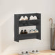 Armoire à chaussures murales vidaxl 60x18x60 cm en bois de bois haute gris brillant