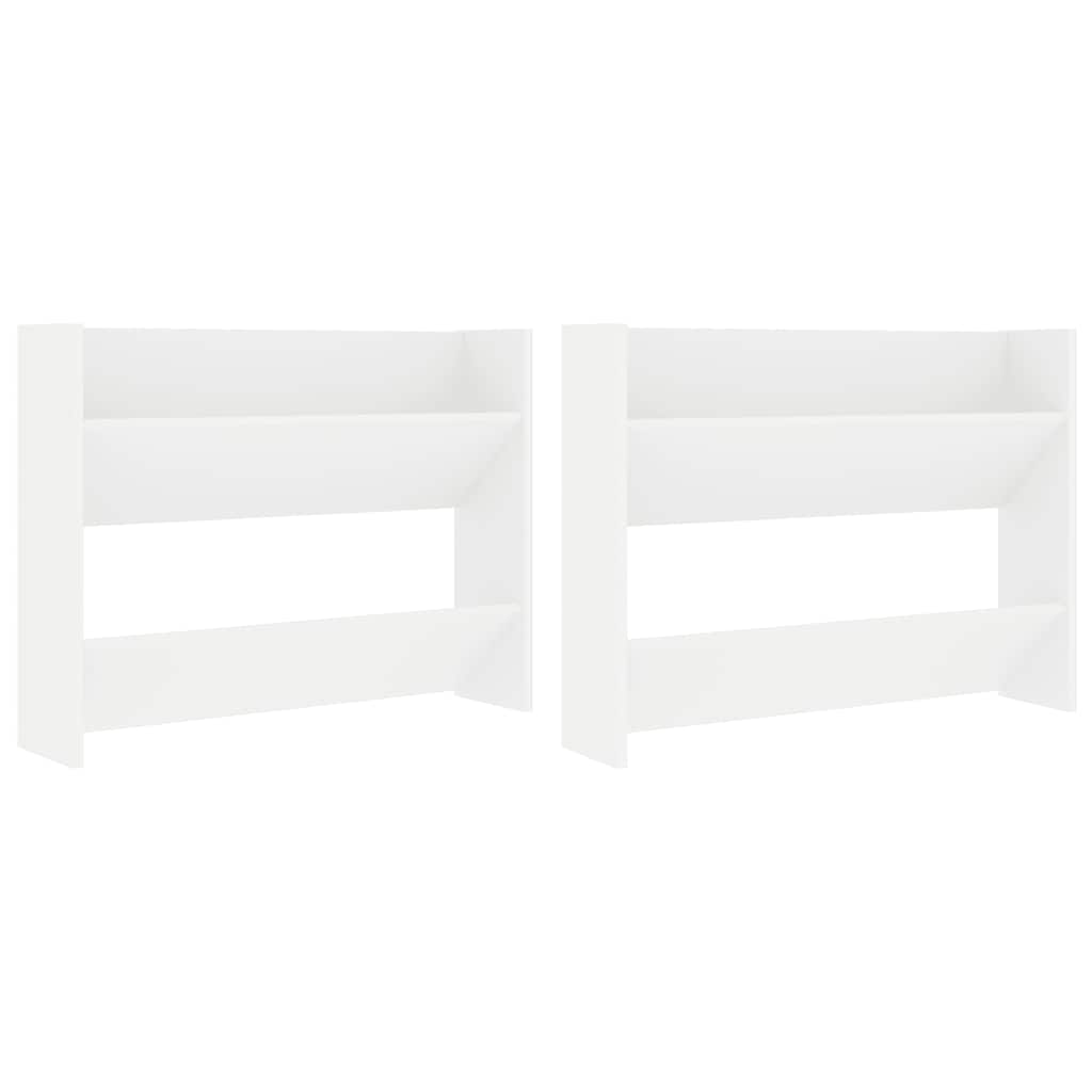 Vidaxx armoires à chaussures murales 2 pcs 80x18x60 cm aggloméré blanc