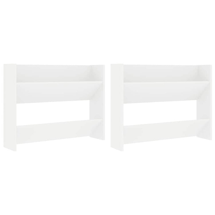 Vidaxx armoires à chaussures murales 2 pcs 80x18x60 cm aggloméré blanc