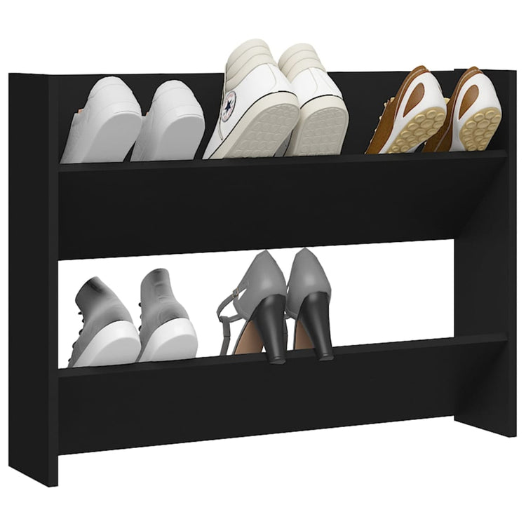 Armoire à chaussures murales vidaxl 80x18x60 cm en bois de bois propriété noir