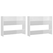 Armoires à chaussures murales vidaxl 2 ST 80x18x60 cm en bois de bois haute brillant blanc - afbeelding 2
