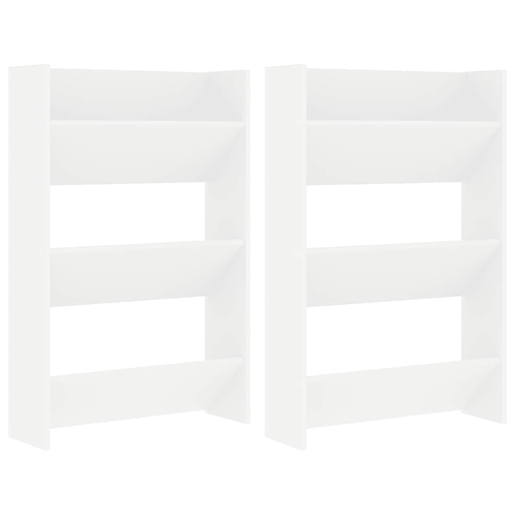 Vidaxx armoires à chaussures murales 2 pcs 60x18x90 cm aggloméré blanc