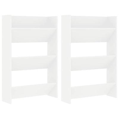 Vidaxx armoires à chaussures murales 2 pcs 60x18x90 cm aggloméré blanc