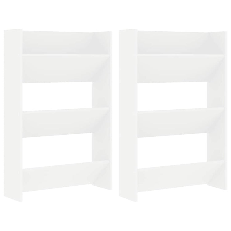 Vidaxx armoires à chaussures murales 2 pcs 60x18x90 cm aggloméré blanc