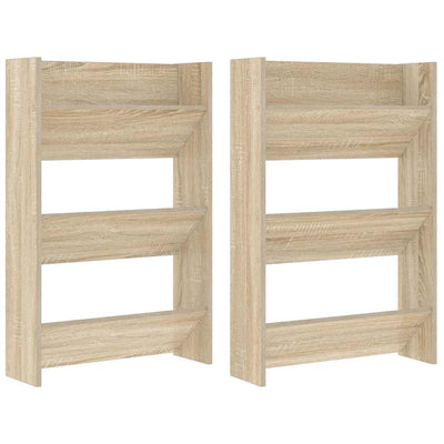 Vidaxx armoires à chaussures murales 2 pcs 60x18x90 cm aggloméré chêne sonoma