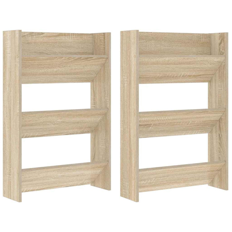 Vidaxx armoires à chaussures murales 2 pcs 60x18x90 cm aggloméré chêne sonoma