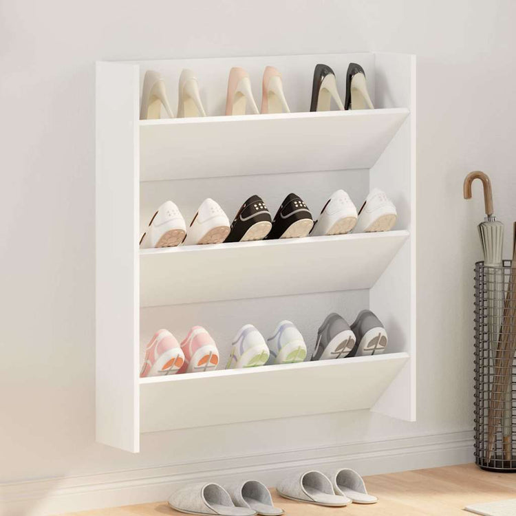 Armoire à chaussures murales vidaxl 80x18x90 cm Bois de bois propriété