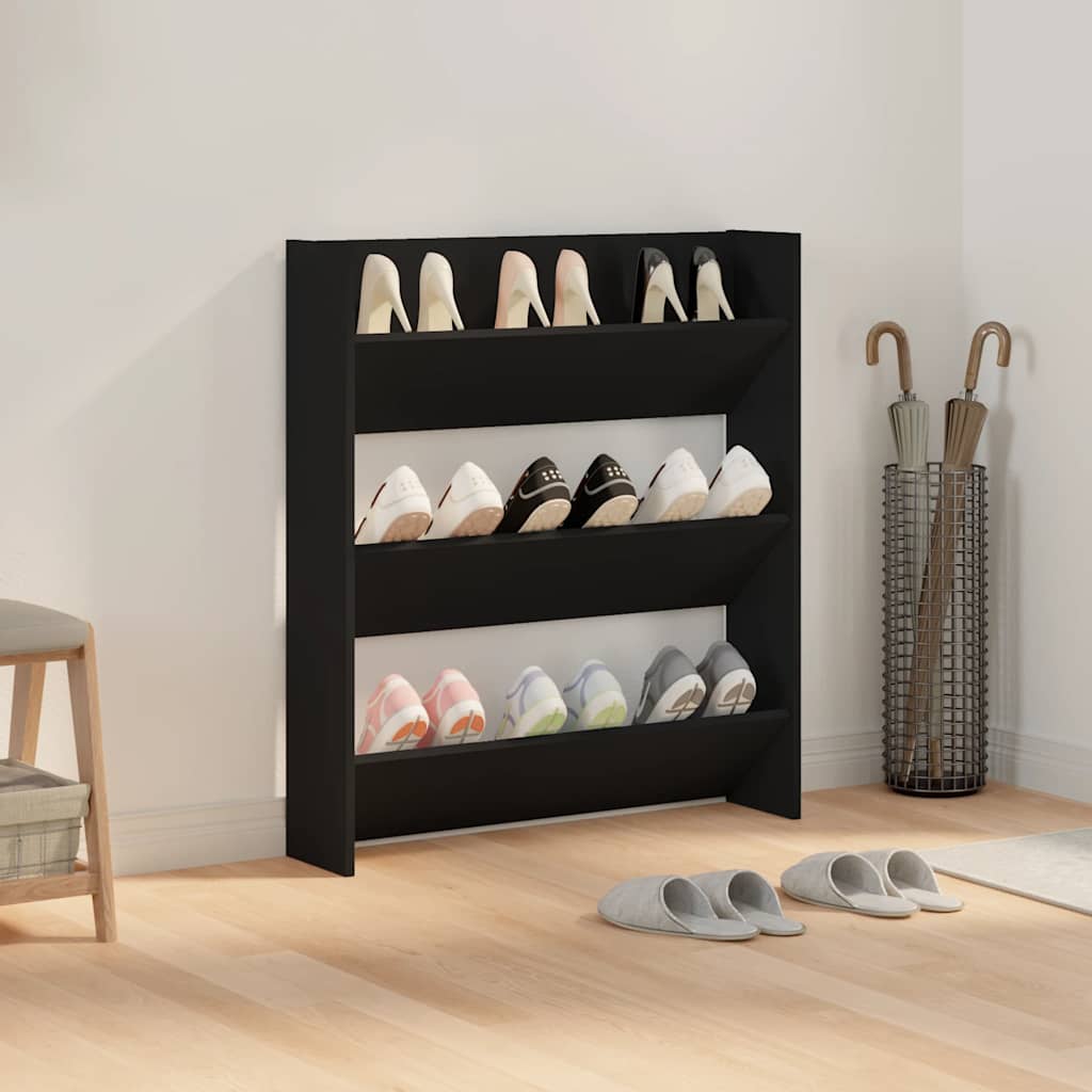 Armoire à chaussures murales vidaxl 80x18x90 cm Bois de bois propriété