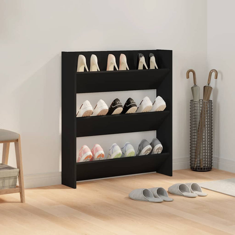 Armoire à chaussures murales vidaxl 80x18x90 cm Bois de bois propriété