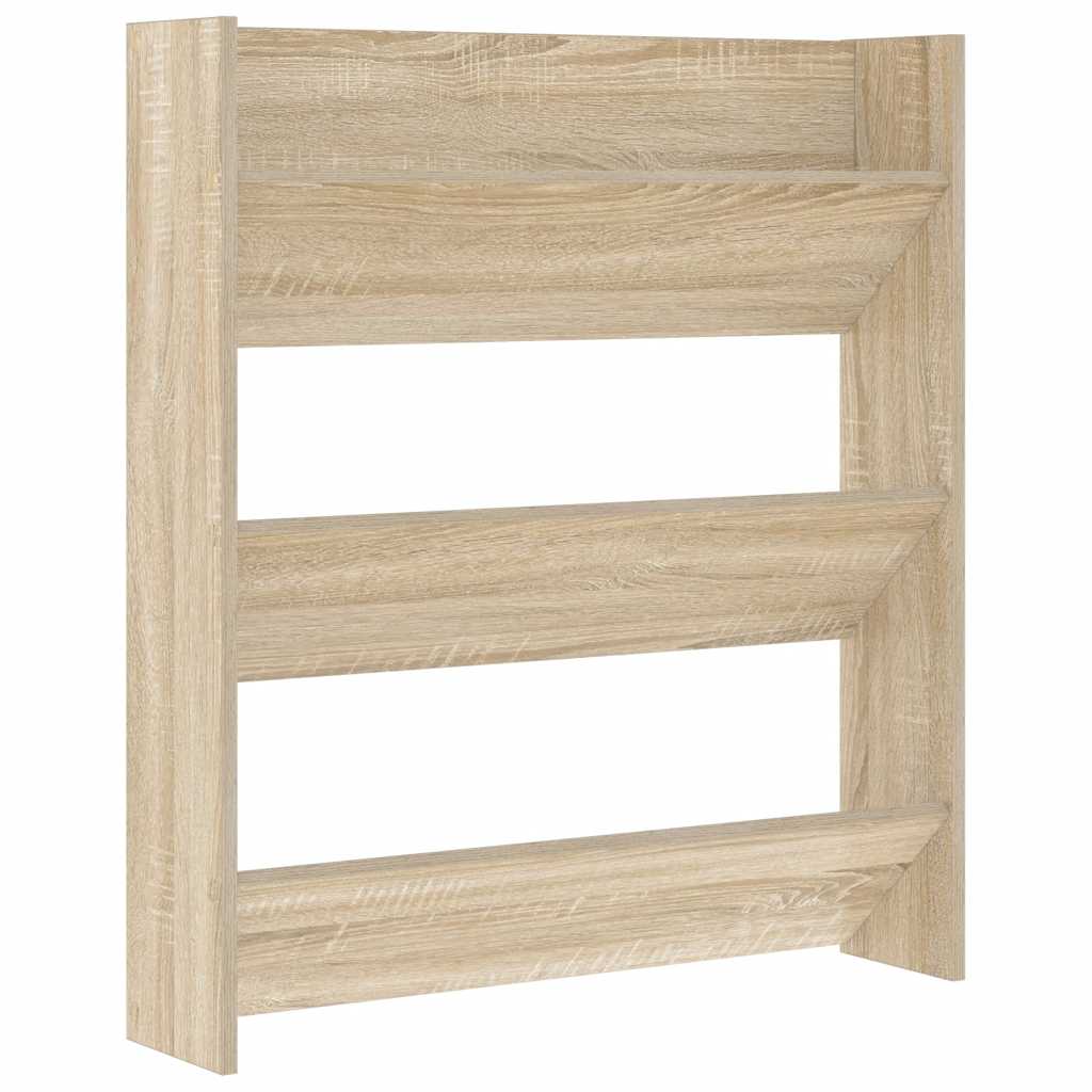 Armoire à chaussures murales vidaxl 80x18x90 cm en bois de chêne sonoma en bois sonoma