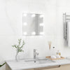 Miroir mural vidaxl avec des lampes LED Verre carrée