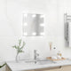 Miroir mural vidaxl avec des lampes LED Verre carrée