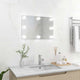 Miroir mural vidaxl avec des lampes à LED en verre rectangulaire
