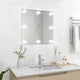 Miroir mural vidaxl avec des lampes LED Verre carrée