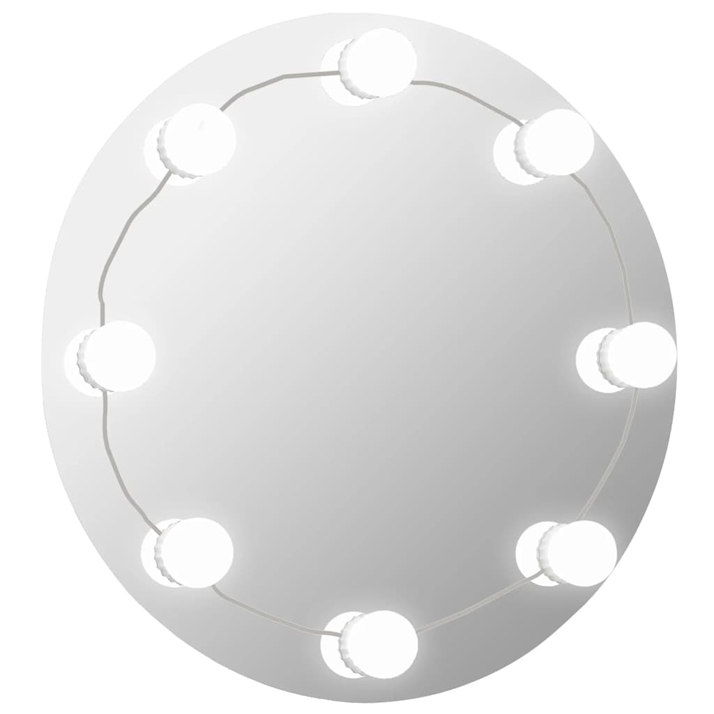 Miroir mural vidaxl avec des lampes LED autour du verre