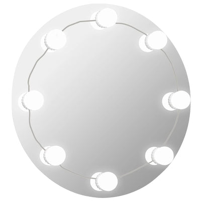 Miroir mural vidaxl avec des lampes LED autour du verre