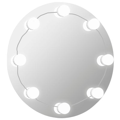 Miroir mural vidaxl avec des lampes LED autour du verre
