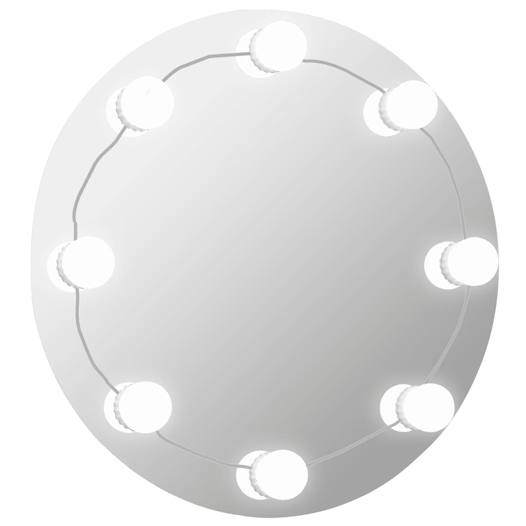 Miroir mural vidaxl avec des lampes LED autour du verre