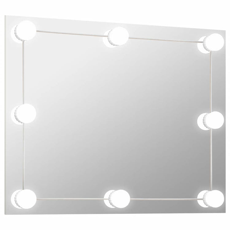 Miroir mural vidaxl sans cadre de lampes à LED de verre