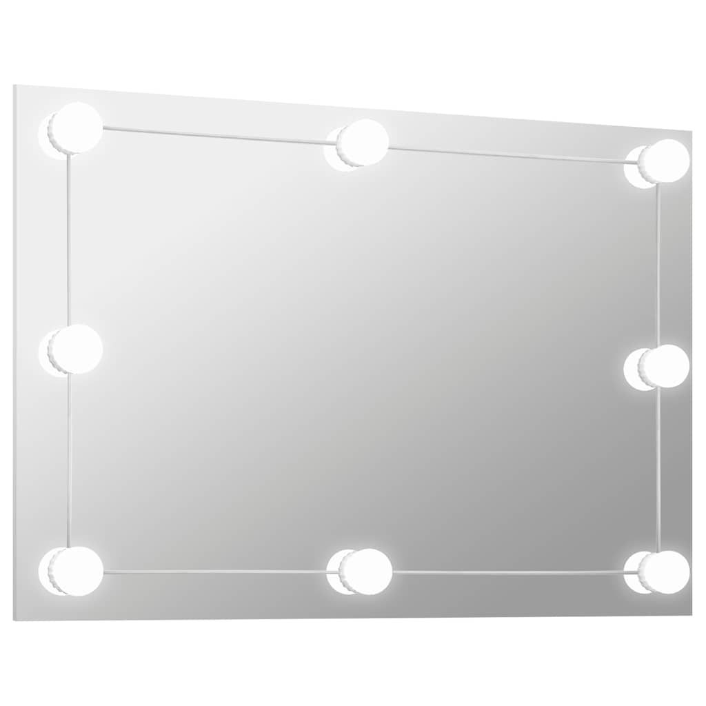 Miroir mural vidaxl sans cadre de lampes à LED de verre