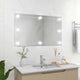 Miroir mural vidaxl sans cadre de lampes à LED de verre