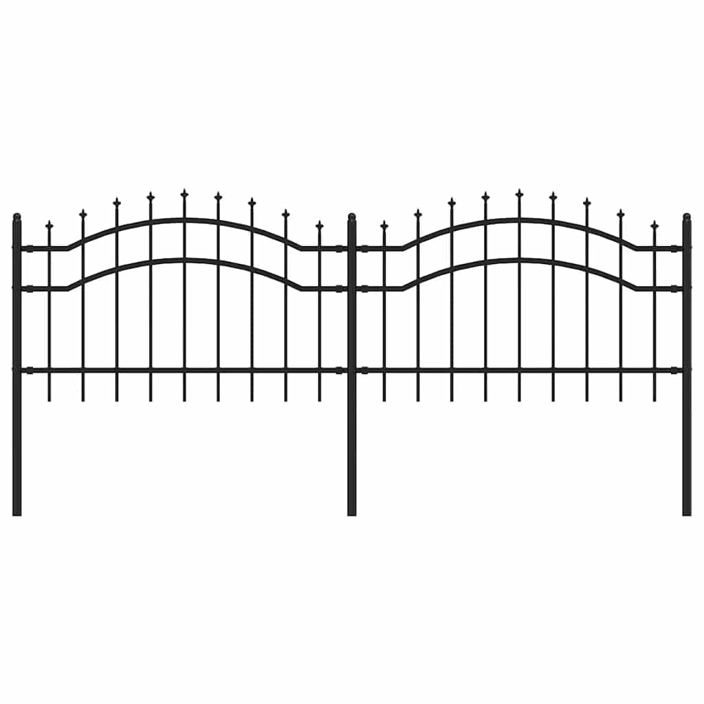 Clôture de jardin vidaxl avec points de pile 115 cm en poudre en acier noir