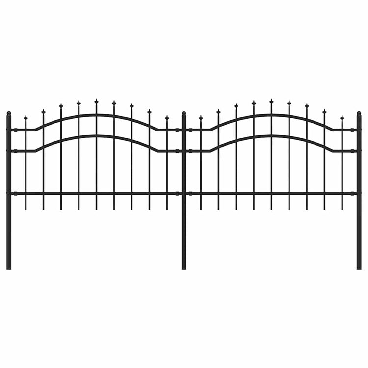 Clôture de jardin vidaxl avec points de pile 115 cm en poudre en acier noir