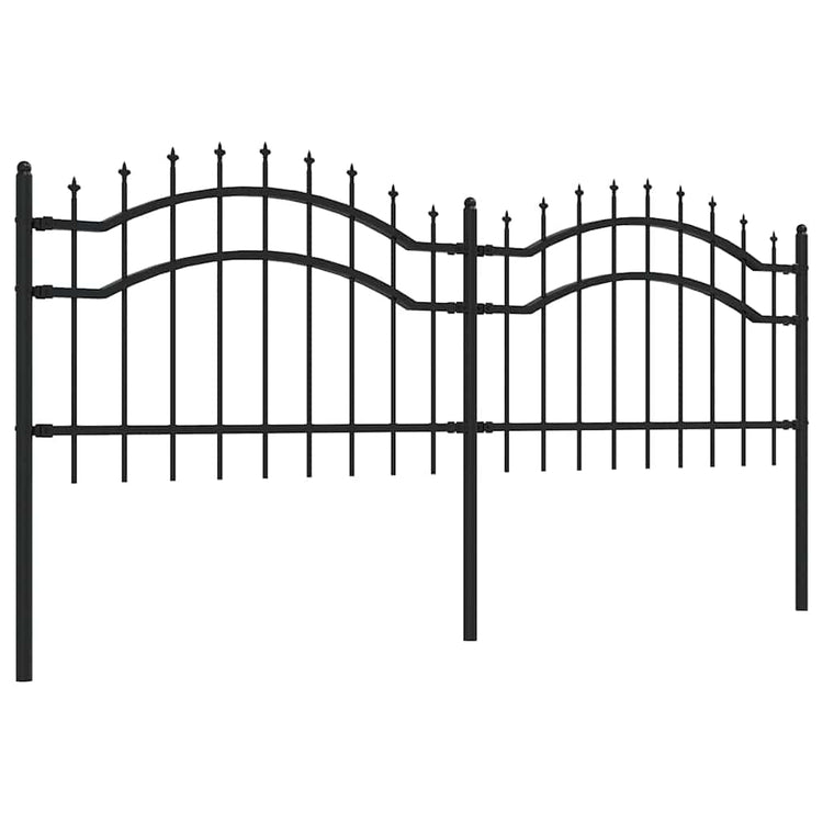 Clôture de jardin vidaxl avec points de pile 115 cm en poudre en acier noir