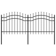 Clôture de jardin vidaxl avec point d'épile 140 cm en poudre en acier noir - afbeelding 2