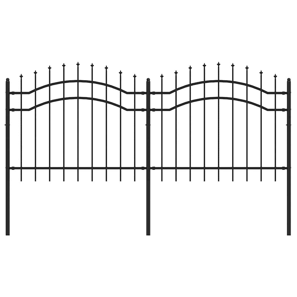 Clôture de jardin vidaxl avec point d'épile 140 cm en poudre en acier noir