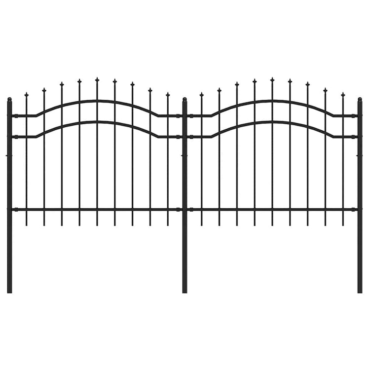 Clôture de jardin vidaxl avec point d'épile 140 cm en poudre en acier noir