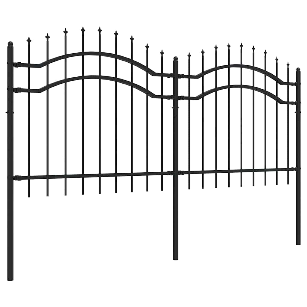 Clôture de jardin vidaxl avec point d'épile 140 cm en poudre en acier noir