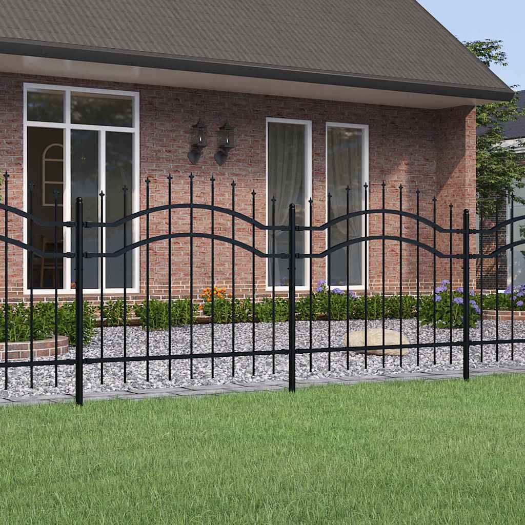 Clôture de jardin vidaxl avec point d'épile 140 cm en poudre en acier noir