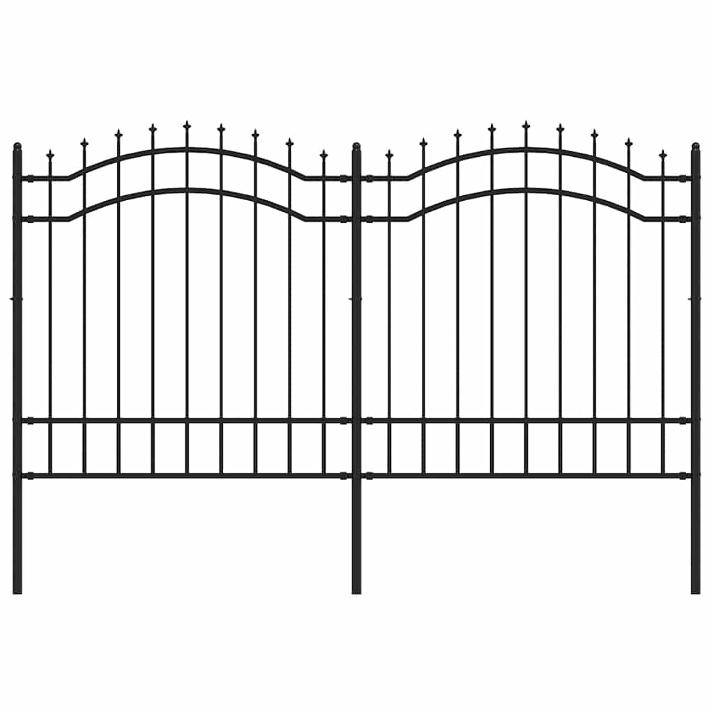 Clôture de jardin vidaxl avec point d'épile 165 cm en poudre en acier noir