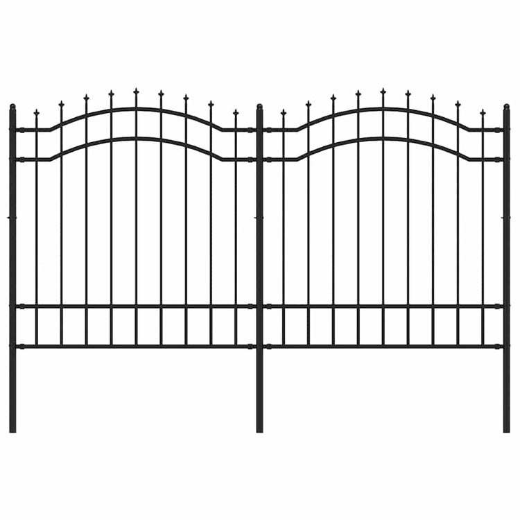 Clôture de jardin vidaxl avec point d'épile 165 cm en poudre en acier noir