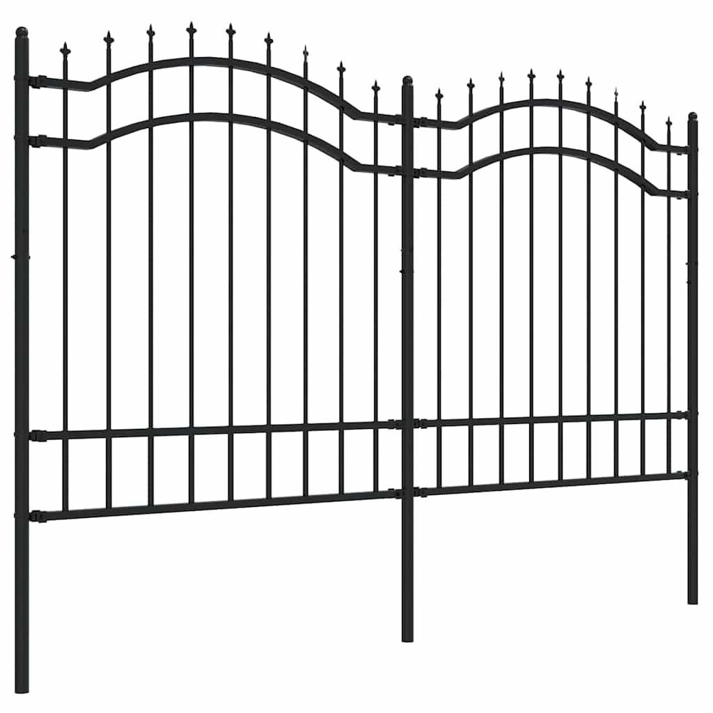 Clôture de jardin vidaxl avec point d'épile 165 cm en poudre en acier noir