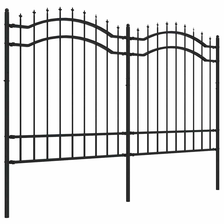 Clôture de jardin vidaxl avec point d'épile 165 cm en poudre en acier noir