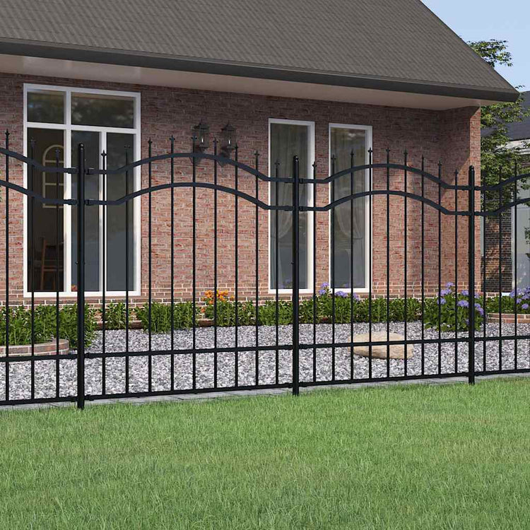 Clôture de jardin vidaxl avec point d'épile 165 cm en poudre en acier noir