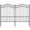 Clôture de jardin vidaxl avec point d'épile 190 cm en poudre en acier noir