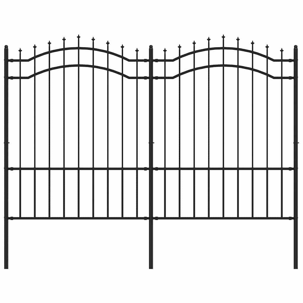 Clôture de jardin vidaxl avec point d'épile 190 cm en poudre en acier noir