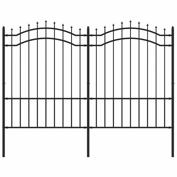 Clôture de jardin vidaxl avec point d'épile 190 cm en poudre en acier noir