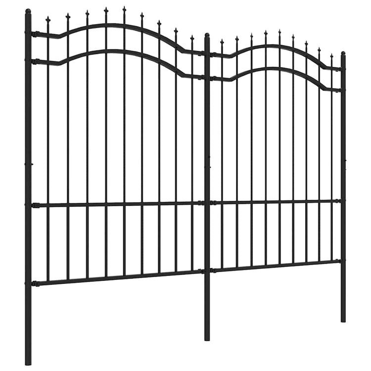 Clôture de jardin vidaxl avec point d'épile 190 cm en poudre en acier noir