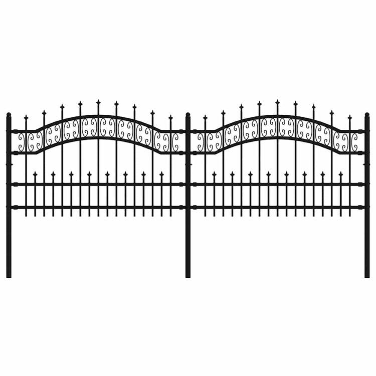 Clôture de jardin vidaxl avec points de pile 115 cm en poudre en acier noir