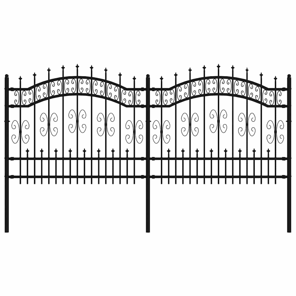 Clôture de jardin vidaxl avec point d'épile 140 cm en poudre en acier noir