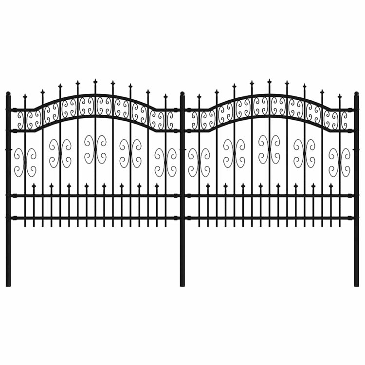 Clôture de jardin vidaxl avec point d'épile 140 cm en poudre en acier noir